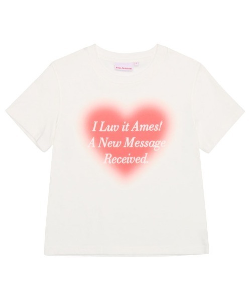 tシャツ A'GEM/9 × .kom 「AMESWORLDWIDE/アメスワールドワイド」LOVE TEE/ラブTEE レディース A'GEM/9 × .kom 『AMESWORLDWIDE/アメスワールドワイド』LOVE