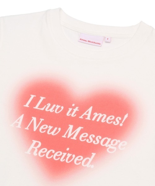 tシャツ A'GEM/9 × .kom 「AMESWORLDWIDE/アメスワールドワイド」LOVE TEE/ラブTEE レディース A'GEM/9 × .kom 『AMESWORLDWIDE/アメスワールドワイド』LOVE