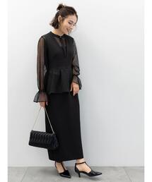 Te chichi | 【セレモニーアイテム】Vネックペプラムジャンスカ(ワンピース)