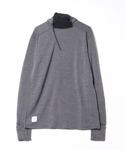 fridge(フリッジ)の「【District Vision】ディストリクトヴィジョン Hooded Merino Grid Fleece(パーカー・メンズ・グレー・SMALL/LARGE/X-LARGE)」の1枚目の写真