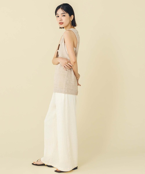 Gready Brilliant（グレディブリリアン）の「ワッシャーイージーワイドパンツ（その他パンツ・レディース・アイボリー/ブラック・FREE）」の5枚目の写真