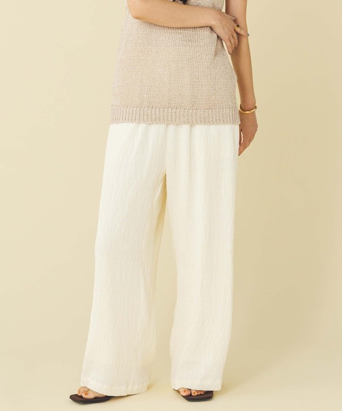 Gready Brilliant（グレディブリリアン）の「ワッシャーイージーワイドパンツ（その他パンツ・レディース・アイボリー/ブラック・FREE）」の8枚目の写真