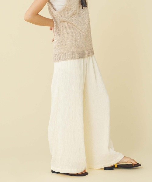 Gready Brilliant（グレディブリリアン）の「ワッシャーイージーワイドパンツ（その他パンツ・レディース・アイボリー/ブラック・FREE）」の9枚目の写真