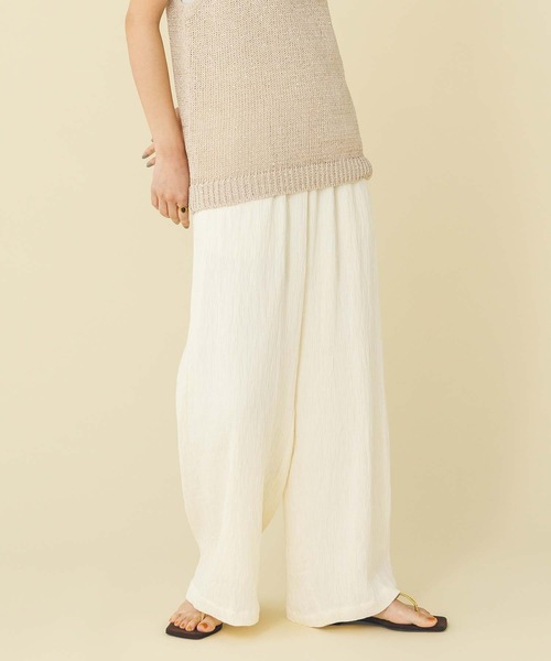 Gready Brilliant（グレディブリリアン）の「ワッシャーイージーワイドパンツ（その他パンツ・レディース・アイボリー/ブラック・FREE）」の11枚目の写真