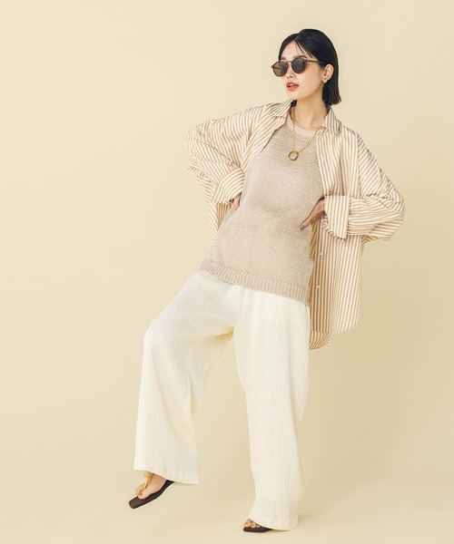 Gready Brilliant（グレディブリリアン）の「ワッシャーイージーワイドパンツ（その他パンツ・レディース・アイボリー/ブラック・FREE）」の16枚目の写真