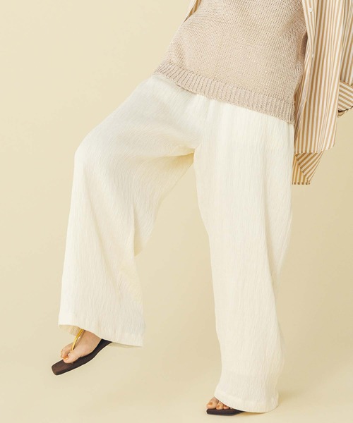 Gready Brilliant（グレディブリリアン）の「ワッシャーイージーワイドパンツ（その他パンツ・レディース・アイボリー/ブラック・FREE）」の18枚目の写真