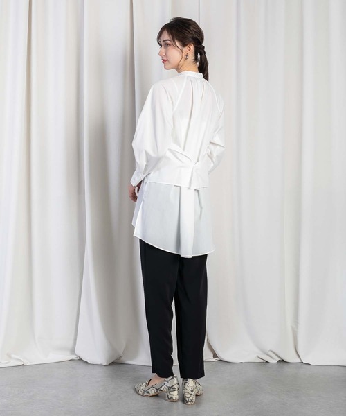 RAW FUDGE（ローファッジ）の「フロントレイヤード３WAYチュニック（シャツ/ブラウス・レディース・ブラック/サックスブルー/オフホワイト・M）」の20枚目の写真