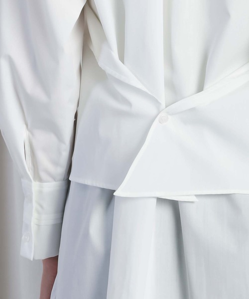 RAW FUDGE（ローファッジ）の「フロントレイヤード３WAYチュニック（シャツ/ブラウス・レディース・ブラック/サックスブルー/オフホワイト・M）」の18枚目の写真