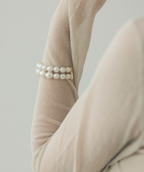 anuans(アニュアンス)の「パールダブルバングル(バングル/リストバンド・レディース・ゴールド・FREE)」の2枚目の写真