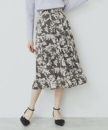 index | フラワープリントフレアスカート【洗濯機洗い可/イージーアイロン】(スカート)