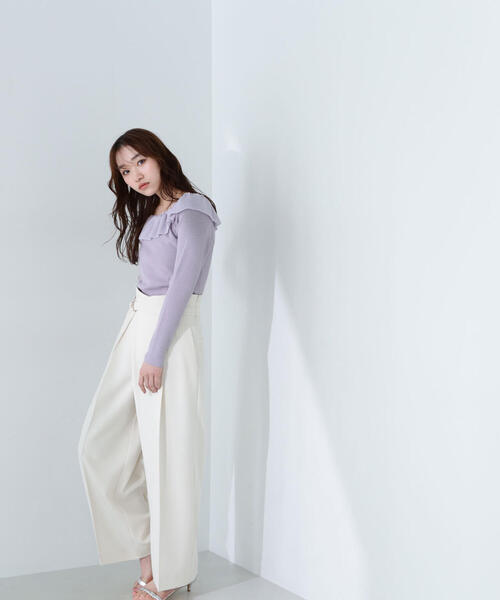 NATURAL BEAUTY BASIC(ナチュラルビューティーベーシック)の「◇アシメタックパンツ(その他パンツ・レディース・ベージュ/オフホワイト・MEDIUM/P/S)」の3枚目の写真