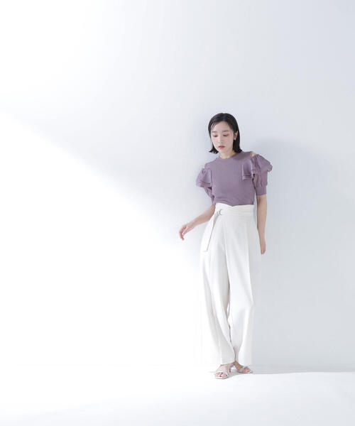 NATURAL BEAUTY BASIC(ナチュラルビューティーベーシック)の「◇アシメタックパンツ(その他パンツ・レディース・ベージュ/オフホワイト・MEDIUM/P/S)」の11枚目の写真