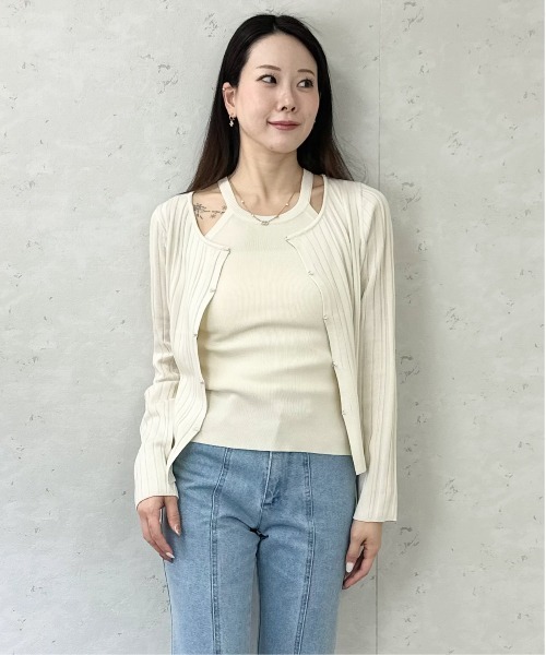 Per sist ence(パーシエンス)の「麻タッチクルーネックアンサンブルカーディガン(アンサンブル・レディース・ブラック/ブラウン/ブルー/アイボリー・FREE)」の13枚目の写真