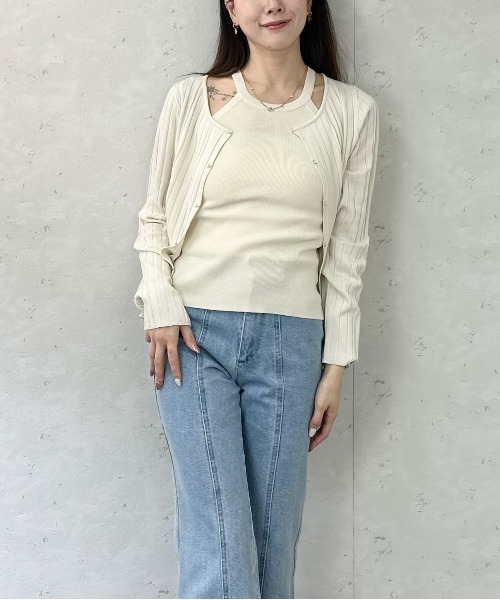 Per sist ence(パーシエンス)の「麻タッチクルーネックアンサンブルカーディガン(アンサンブル・レディース・ブラック/ブラウン/ブルー/アイボリー・FREE)」の14枚目の写真