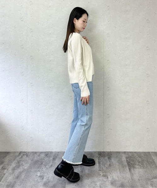 Per sist ence(パーシエンス)の「麻タッチクルーネックアンサンブルカーディガン(アンサンブル・レディース・ブラック/ブラウン/ブルー/アイボリー・FREE)」の15枚目の写真