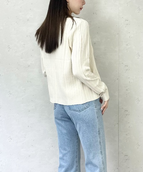 Per sist ence(パーシエンス)の「麻タッチクルーネックアンサンブルカーディガン(アンサンブル・レディース・ブラック/ブラウン/ブルー/アイボリー・FREE)」の16枚目の写真