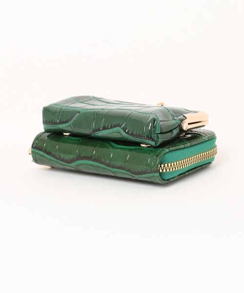 ammy.(エイミードット)の「【 ammy. / エイミードット 】 2way クロコダイル デザイン ウォレット / がま口 コインケース(財布・レディース・ブラック/グリーン/ホワイト・FREE)」の5枚目の写真