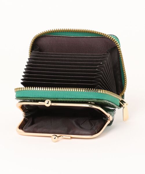 ammy.(エイミードット)の「【 ammy. / エイミードット 】 2way クロコダイル デザイン ウォレット / がま口 コインケース(財布・レディース・ブラック/グリーン/ホワイト・FREE)」の6枚目の写真