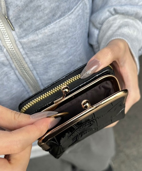 ammy.(エイミードット)の「【 ammy. / エイミードット 】 2way クロコダイル デザイン ウォレット / がま口 コインケース(財布・レディース・ブラック/グリーン/ホワイト・FREE)」の7枚目の写真