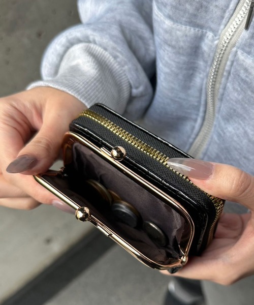 ammy.(エイミードット)の「【 ammy. / エイミードット 】 2way クロコダイル デザイン ウォレット / がま口 コインケース(財布・レディース・ブラック/グリーン/ホワイト・FREE)」の8枚目の写真