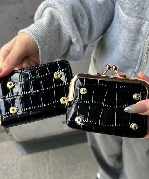 ammy.(エイミードット)の「【 ammy. / エイミードット 】 2way クロコダイル デザイン ウォレット / がま口 コインケース(財布・レディース・ブラック/グリーン/ホワイト・FREE)」の10枚目の写真