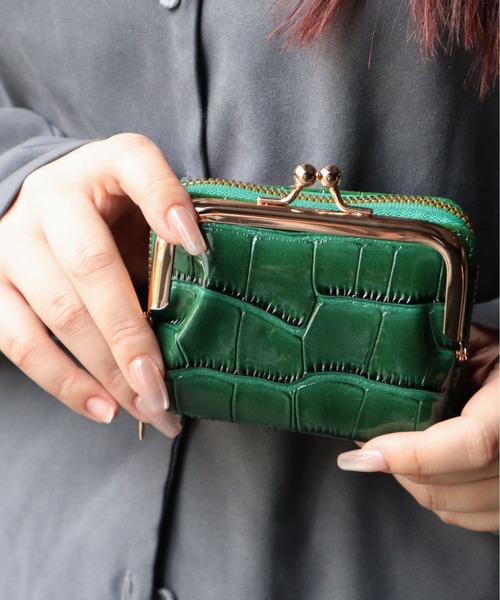 ammy.(エイミードット)の「【 ammy. / エイミードット 】 2way クロコダイル デザイン ウォレット / がま口 コインケース(財布・レディース・ブラック/グリーン/ホワイト・FREE)」の13枚目の写真