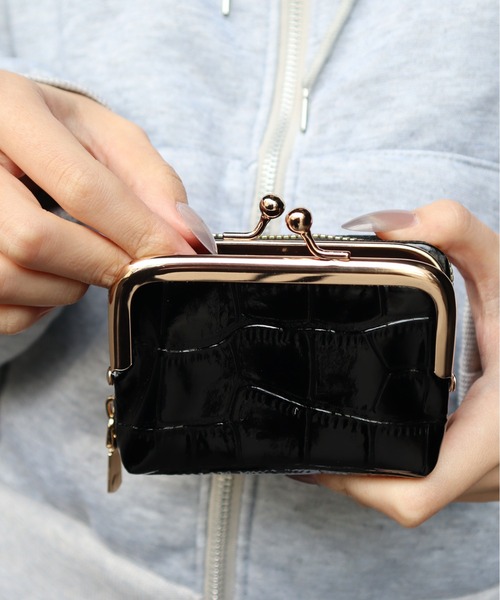 ammy.(エイミードット)の「【 ammy. / エイミードット 】 2way クロコダイル デザイン ウォレット / がま口 コインケース(財布・レディース・ブラック/グリーン/ホワイト・FREE)」の14枚目の写真