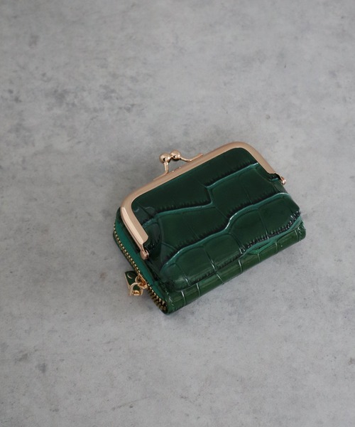 ammy.(エイミードット)の「【 ammy. / エイミードット 】 2way クロコダイル デザイン ウォレット / がま口 コインケース(財布・レディース・ブラック/グリーン/ホワイト・FREE)」の11枚目の写真