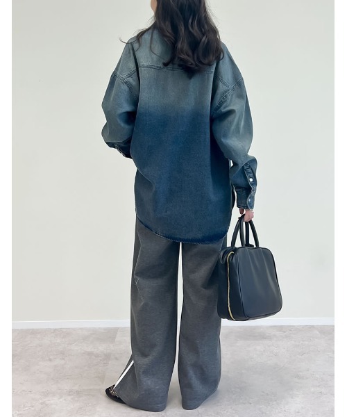 希少 XXL★約8万円★Ｅ・アルマーニ★シャツジャケット ダンガリーシャツ セール】ダブルポケットダンガリーシャツ（シャツ/ブラウス）｜Re:EDIT