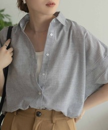 nAvy 袖リボン前開きシャツ