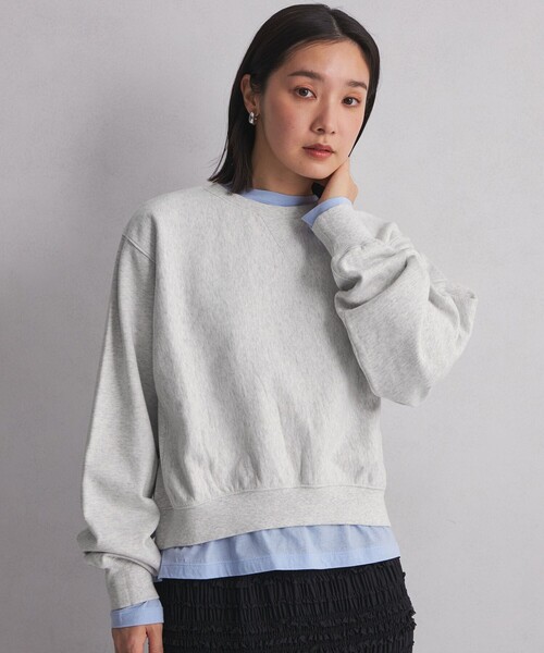 green label relaxing（グリーンレーベルリラクシング）の「＜at ease＞クロップド スウェット プルオーバー（スウェット・レディース・ダークグレー/ロイヤルブルー/ライトグレー・FREE）」の14枚目の写真