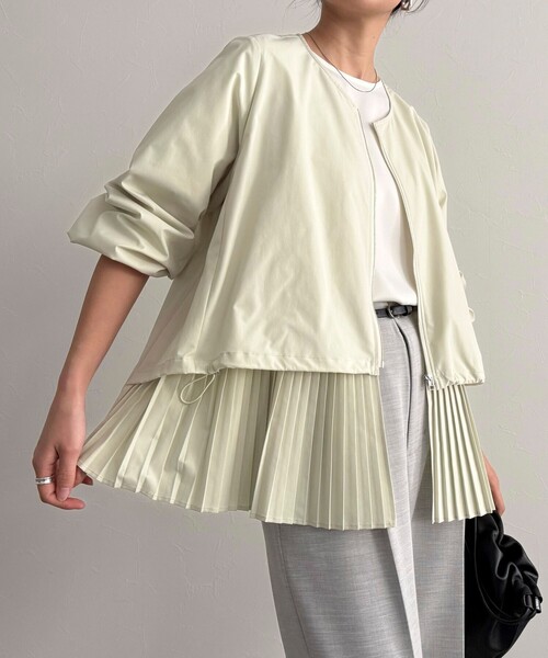 fredy emue（フレディエミュ）の「裾プリーツジップブルゾン（ブルゾン・レディース・ベージュ/イエロー・38）」の9枚目の写真