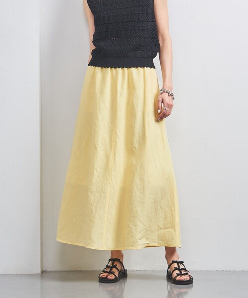 UNITED ARROWS(ユナイテッドアローズ)の「リネン フレア マキシスカート YELLOW(スカート・レディース・イエロー・34/36/38)」の9枚目の写真