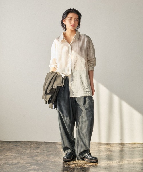 BAYFLOW（ベイフロー）の「[セットアイテム]キャミコンビストライプシャツ（シャツ/ブラウス・レディース・ライトブルー/オフホワイト/ライトイエロー・FREE）」の21枚目の写真