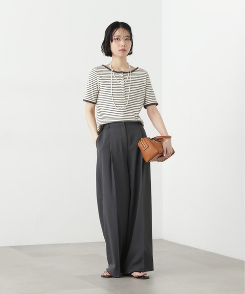 N.(N. Natural Beauty Basic)(エヌエヌナチュラルビューティーベーシック)の「ヘンリーネック五分袖カットソー(Tシャツ/カットソー・レディース・オフホワイト/ピンク/ホワイト系その他・MEDIUM)」の21枚目の写真