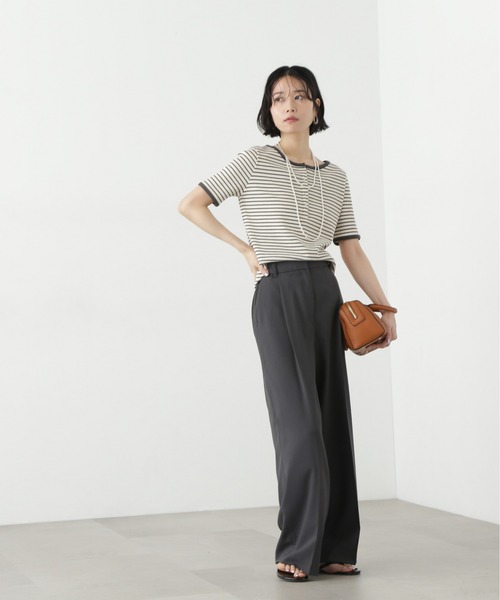 N.(N. Natural Beauty Basic)(エヌエヌナチュラルビューティーベーシック)の「ヘンリーネック五分袖カットソー(Tシャツ/カットソー・レディース・オフホワイト/ピンク/ホワイト系その他・MEDIUM)」の22枚目の写真