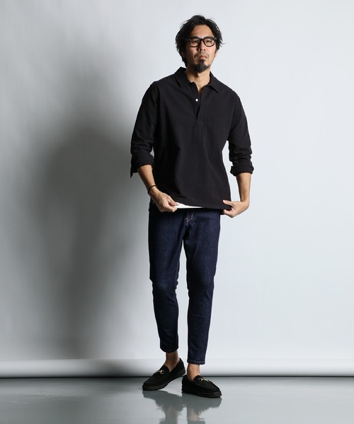 The DUFFER of ST.GEORGE（ザダファーオブセントジョージ）の「MONSTER STRETCH DENIM：モンスターストレッチ スキニーデニムパンツ スキニージーンズ（デニムパンツ・メンズ・ダークインディゴブルー・SMALL/MEDIUM/LARGE/X-LARGE）」の3枚目の写真