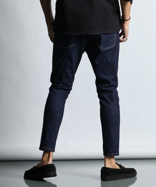 The DUFFER of ST.GEORGE（ザダファーオブセントジョージ）の「MONSTER STRETCH DENIM：モンスターストレッチ スキニーデニムパンツ スキニージーンズ（デニムパンツ・メンズ・ダークインディゴブルー・SMALL/MEDIUM/LARGE/X-LARGE）」の5枚目の写真