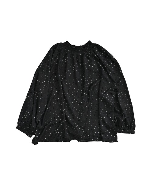 MARAI(マーライ)の「ドット柄シャーリングブラウス 長袖(シャツ/ブラウス・レディース・ブラック/ホワイト/ネイビー/ベージュ・フリー)」の10枚目の写真