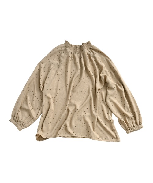MARAI(マーライ)の「ドット柄シャーリングブラウス 長袖(シャツ/ブラウス・レディース・ブラック/ホワイト/ネイビー/ベージュ・フリー)」の16枚目の写真