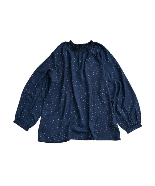 MARAI(マーライ)の「ドット柄シャーリングブラウス 長袖(シャツ/ブラウス・レディース・ブラック/ホワイト/ネイビー/ベージュ・フリー)」の19枚目の写真