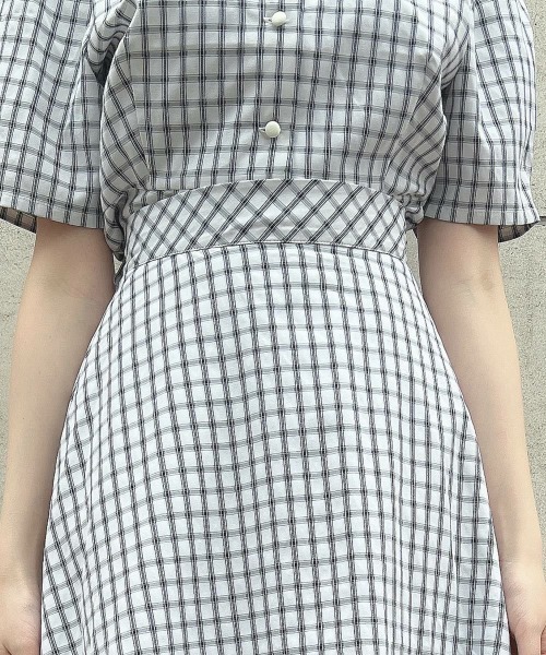 F i.n.t(フィント)の「【セットアップ対応】ドビーチェックフレアースカート/ fint フィント(スカート・レディース・ホワイト×ブラック/ブルー・FREE)」の17枚目の写真