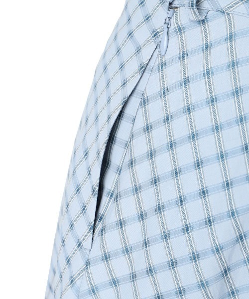 F i.n.t(フィント)の「【セットアップ対応】ドビーチェックフレアースカート/ fint フィント(スカート・レディース・ホワイト×ブラック/ブルー・FREE)」の7枚目の写真