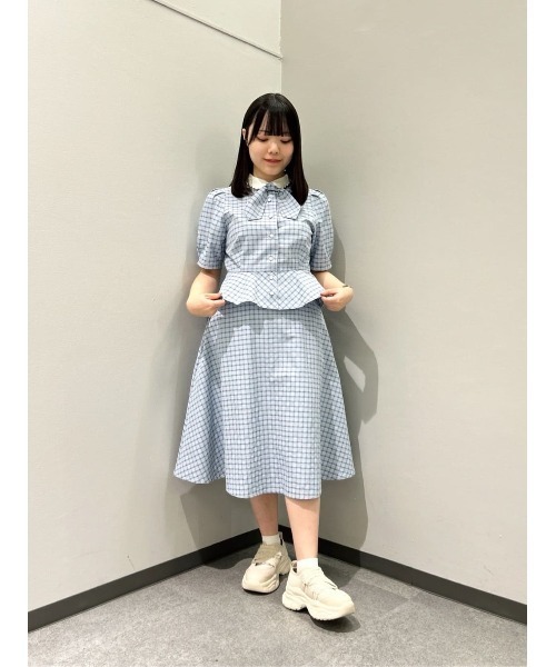 F i.n.t(フィント)の「【セットアップ対応】ドビーチェックフレアースカート/ fint フィント(スカート・レディース・ホワイト×ブラック/ブルー・FREE)」の21枚目の写真