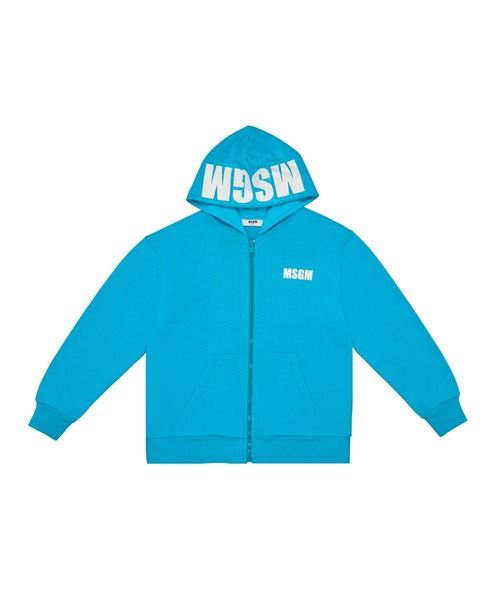 ★MSGM★ロゴ プリント フード ジップアップ ☆MSGM☆ロゴ プリント フード ジップアップ