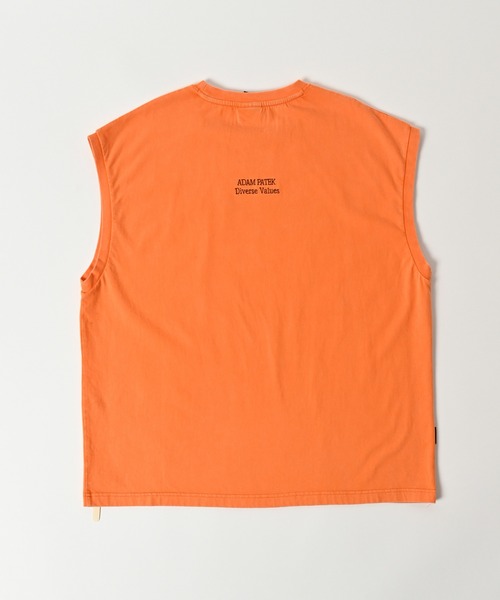 ADAM PATEK(アダムパテック)の「【ADAMPATEK/アダムパテック】basic logo sleeveless/ロゴノースリーブ(Tシャツ/カットソー・メンズ・パープル/ブラック/オレンジ/ホワイト・2/1)」の4枚目の写真