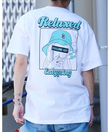 【MODISH GAZE】スモーキングガールRelaxed半袖Tシャツ(CP)