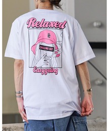 【MODISH GAZE】スモーキングガールRelaxed半袖Tシャツ(CP)