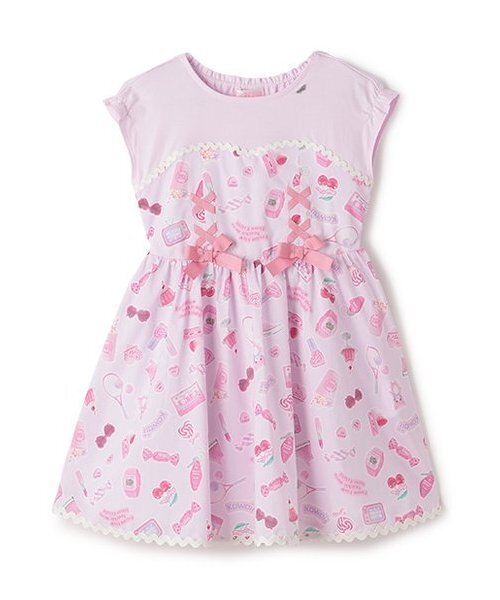 mezzo piano ケーキ柄ドッキングワンピース 120cm アンサンブル