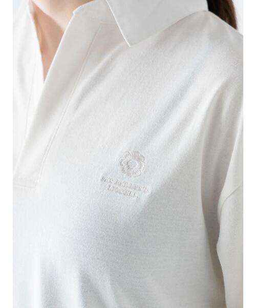 Te chichi TERRASSE（テチチテラス）の「フラワー刺繍ラガーシャツ《2025spring catalog item》（Tシャツ/カットソー・レディース・ネイビー/グレー/オフホワイト・F）」の7枚目の写真